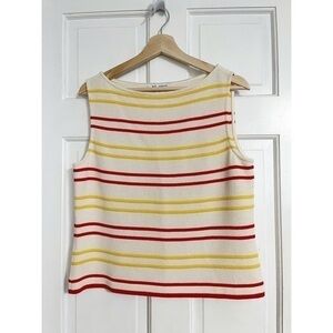 St. John Stripe Knit Sleeveless Top Sz M